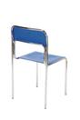 Посетителски стол КОРТИНА-сниман отзад, син цвят, хромирана рамка