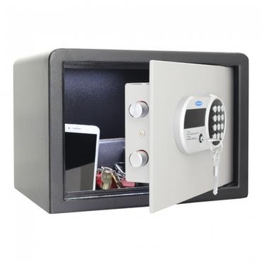 Отворен метален сейф UNS TRL1 - сниман отпред, с вещи вътре