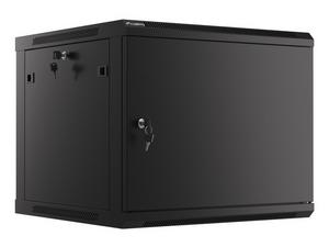 Комуникационен шкаф Lanberg rack cabinet 19' wall-mount 9U/600x600 for self-assembly with metal door black (flat pack)