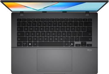 Лаптоп Asus Vivobook S M3407KA-SF030,AMD Ryzen 5 AI,14.0 OLED WUXGA(WU) 1920X1200 16:10 Bend+300nits Glare DCI-P3:95% Glare 60 Hz,16GB DDR5 (on BD),1TB SSD,Backlit Chiclet Keyboard with Num-key, No OS, Matt Grey, AI PC +Backpack