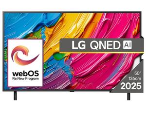 Телевизор LG 50QNED80A3A, 50' 4K QNED HDR Smart TV, 3840x2160, DVB-T2/C/S2, Alpha 7 AI Processor, HDR10 / HLG, webOS 25 ThinQ, VRR / ALLM / HGiG, 4K Upscaling, WiFi 5, Voice Controll, Bluetooth 5.1, AirPlay 2, LAN, CI, HDMI, SPDIF, Google Cast, 2 pole Sta