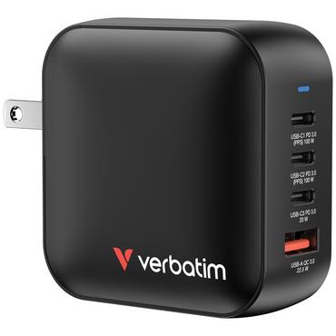 Зарядно устройство Verbatim Mini GaN Charger 100W 4 Port US plug with EU and UK adaptors