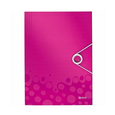 Папка с ластик и 3 капака Leitz WOW розова