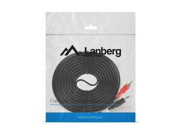 Кабел Lanberg mini jack 3.5mm (M) 3 pin -> 2X RCA (chinch) (M) cable 5m, 50-pack