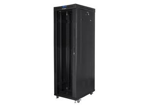 Комуникационен шкаф Lanberg rack cabinet 19' free-standing 42U/600x1000 (flat pack) with glass door lcd black v2