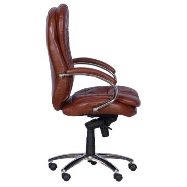 Президентски стол СТРУМЯНИ-отстрани сниман, хромирани подлакътници с падове