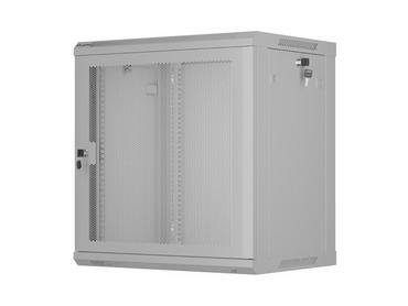 Комуникационен шкаф Lanberg rack cabinet 19' wall-mount 12U/600x450 with perforated door grey (flat pack)