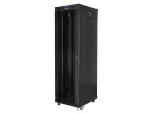 Комуникационен шкаф Lanberg rack cabinet 19' free-standing 42U/600x800 (flat pack) with glass door lcd black v2