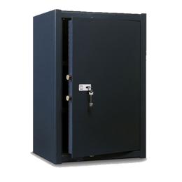 Метален сейф UNS A175 - черен на цвят, затворен, снимка отпред