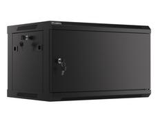 Комуникационен шкаф Lanberg rack cabinet 19' wall-mount 6U/600x450 for self-assembly with metal door black (flat pack)