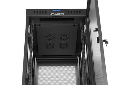 Комуникационен шкаф Lanberg rack cabinet 19' free-standing 32U/600X800 (FLAT PACK) with mesh door LCD black