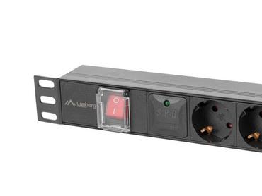 Разклонител Lanberg power distribution unit (pdu) 19' 1U 16a 2m 6x schuko outlets black