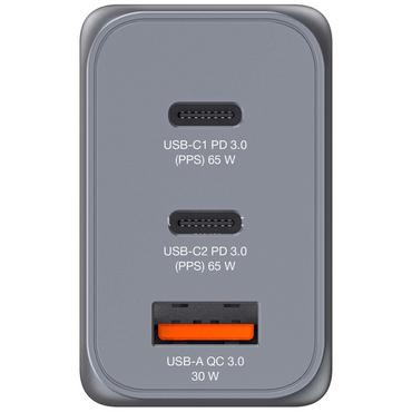 Зарядно устройство Verbatim GNC-65 GaN Charger 3 Port 65W USB A/C (EU/UK/US)