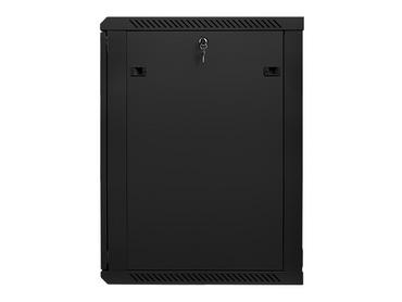 Комуникационен шкаф Lanberg rack cabinet 19' wall-mount 18U / 600x600 for self-assembly (flat pack), black