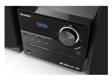 Аудио система Sharp Audio Systems XL-B517D(BK), HI-FI MICRO SYSTEM, 45W total max power output, DAB+ and FM tuner with RDS, Bluetooth v5.0, CD player, USB playback, 3.5mm Aux-in / line-in, Headphone jack, wooden speaker, Black