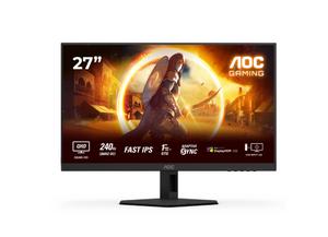 Монитор AOC Q27G4ZR, 27' Fast IPS WLED, 2560x1440@240Hz (OC 260Hz), 1ms GtG, 0.3ms MPRT, 400cd m/2, 1000:1, 80M:1 DCR, Adaptive Sync, FlickerFree, 2Wx2, Tilt, Height Adjust, Pivot, Swivel, 2xHDMI, DP