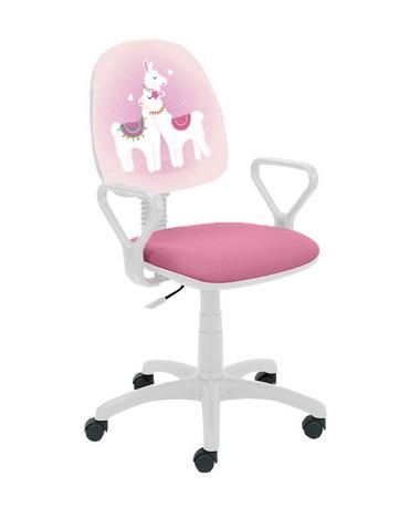 Детски стол ЛАМИ- розов, с лами