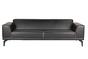 Триместен диван САМУИЛ SOLO 03- снимка в профил, черен цвят на кожата