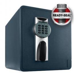 Метален сейф 2087 D -  черен, заключен, сниман отрпед, с ел. заключване