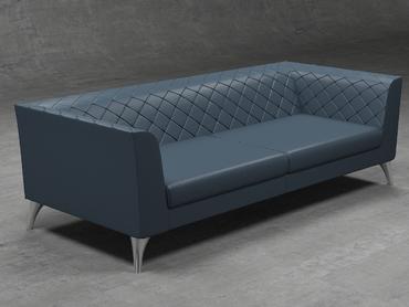 Диван триместен БИТОЛЯ FLP 06- сниман в офис среда, в цял ръст, тъмно наситен цвят