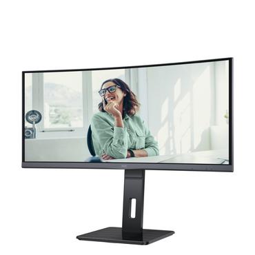 Монитор AOC CU34P3CV, 34' VA WLED, Curved 1500R, 3440x1440@100Hz, 4ms GtG, 1ms MPRT, 300cd m/2, DCR 3000:1, 50M:1, AdaptiveSync, FlickerFree, Low Blue Light, 5Wx2, Tilt, Height Adjust, Swivel, HDMI, DP, USB hub