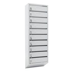 Пощенска кутия PMT PB - 10C KL- сива, с десет индивидуални клетки, снимана отстрани