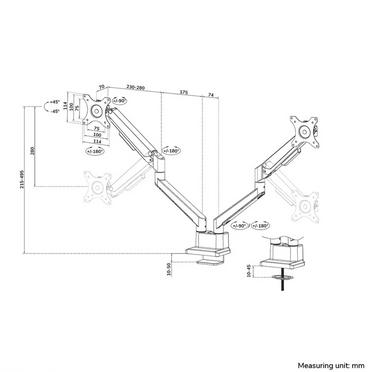 Стойка Neomounts by Newstar Next Slim Desk Mount, double display (topfix clamp & grommet)