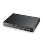Комутатор ZyXEL GS1915-24EP, 24-port GbE, 12 port PoE, 130 Watt 802.3at, rackmount, fanless, Smart hybrid mode Switch, standalone or NebulaFlex Cloud