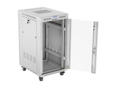 Комуникационен шкаф Lanberg rack cabinet 19' free-standing 22U/600x800 (flat pack) with glass door lcd grey v2