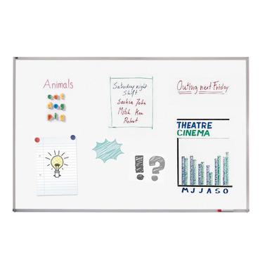 Бяла магнитна дъска с алуминиева рамка 90х120 см - с рисунки по-дъската