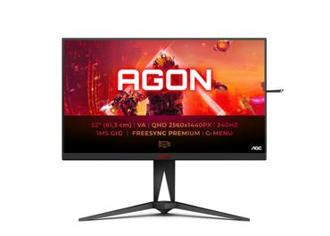 Монитор AOC AG325QZN/EU, 31.5' Fast VA WLED, 2560x1440@240Hz, 1ms GtG, 0.5ms MPRT, 400cd m/2, 4000:1, 80M:1 DCR, Adaptive Sync, FlickerFree, Tilt, Height Adjust, Pivot, Swivel, 2xHDMI, 2xDP, USB hub