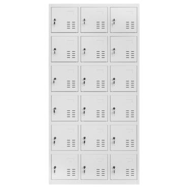 Метален гардероб BTL ZHZ с 18 отделения 180х90х40 см - сниман отпред, затворени врати, сив