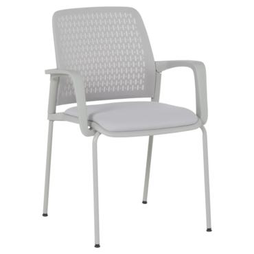 Посетителски стол ЛИМБО-сниман отпред, светлосив цвят