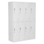 Гардероб метален BTL с 8 отделения 162/109/45 -сниман отстрани, празен, затворени врати, сив