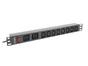 Разклонител Lanberg power distribution unit (pdu) 19' 1U 16a 2m 2x c19 8x iec c13 sockets black c20