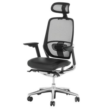 Работен стол АРЕС- седалка от черна еко кожа