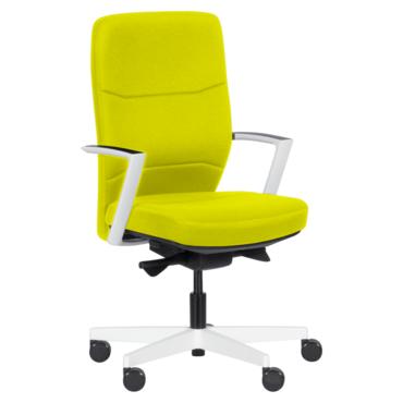 Работен стол  ПЕРС снимка опред, цвят горчица, бяла кръстачка