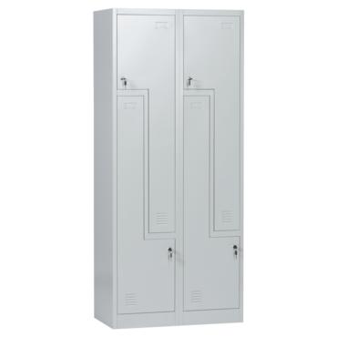 Метален гардероб BTL с 4 отделения 185х80х45 см - сниман отстрани, затворен, сив