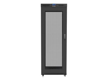 Комуникационен шкаф Lanberg rack cabinet 19' free-standing 27U/800x1200 (flat pack) with mesh door lcd black