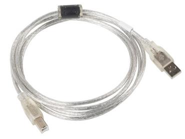 Кабел Lanberg  USB-A (M) -> USB-B (M) 2.0 cable 1.8m, transparent ferrite