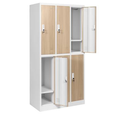 Метален гардероб BTL L с 6 отделения 185х90х45 см- сниман отстрани, празн
