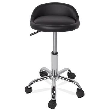 Бар стол МИЛИЦА -снимка отпред, хромирана база с колелца