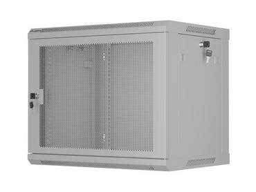 Комуникационен шкаф Lanberg rack cabinet 19' wall-mount 9U/600x450 with perforated door grey (flat pack)