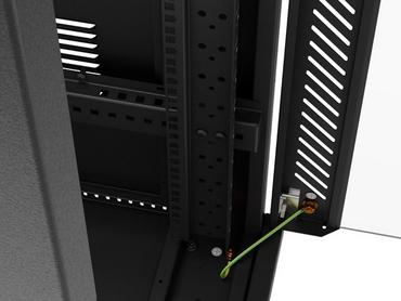 Комуникационен шкаф Lanberg rack cabinet 19' free-standing 32U/600X1000 (FLAT PACK) with glass door LCD black