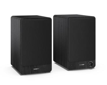 Аудио система Sharp Audio Systems CP-SS30(BK), Hifi Systems BOOKSHELF SPEAKERS 60W (2 x 30W) RMS 2, Bluetooth v5.0, USB playback, MP3 Audio decoder, RCA L/R In, 3.5mm Aux-in / line-in, Digital optical-in, Wooden speaker, Black