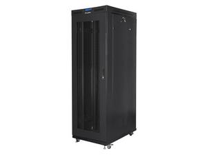 Комуникационен шкаф Lanberg rack cabinet 19' free-standing 27U/800x1000 (flat pack) with glass door lcd black v2
