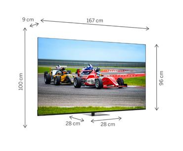 Телевизор Thomson Smart QLED Pro TV 75'; Google TV; 3840 x 2160 (4K UHD), 4000:1, QLED, 144 Hz, DVB-T/T2/C/S/S2, HDR10, Wi-Fi, Bluetooth, LAN, HDMI 2 (2.0) + 2 (2.1), USB 2 (2.0) + 1 (3.0), Central Swivel Stand, Black