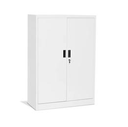 Архивен шкаф BTL с 3 отделения 130х90х40 см- сив, сниман отпред, със затворени врати