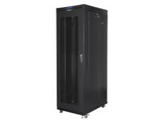 Комуникационен шкаф Lanberg rack cabinet 19' free-standing 27U/800x1200 (flat pack) with mesh door lcd black