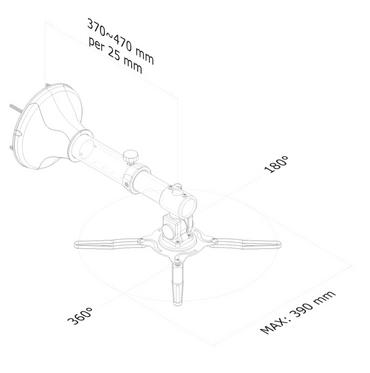 Стойка NewStar Projector Wall Mount (length: 37-47 cm = ultra short throw), silver